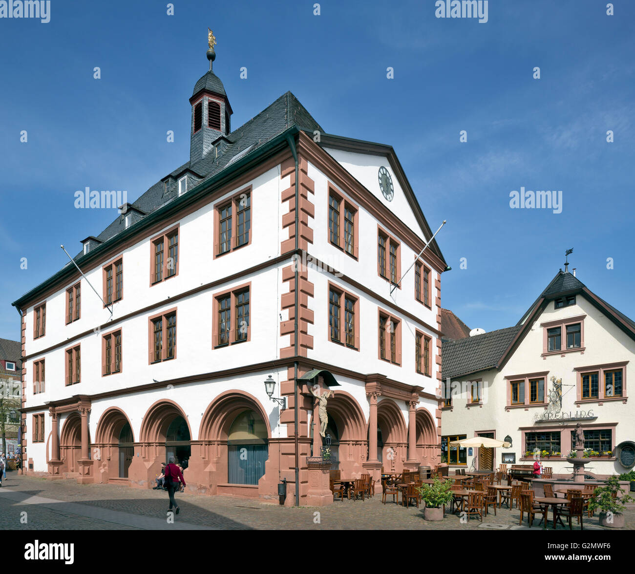 Ancien hôtel de ville de 1601, Lohr am Main, Main-Spessart, Basse Franconie, Bavière, Allemagne Banque D'Images