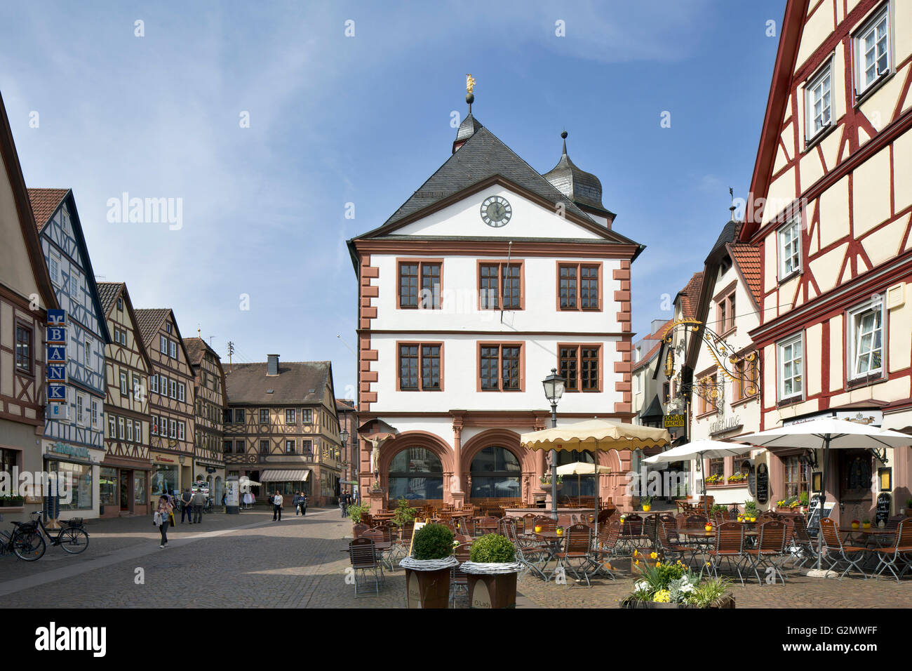 Ancien hôtel de ville de 1601, Lohr am Main, Main-Spessart, Basse Franconie, Bavière, Allemagne Banque D'Images
