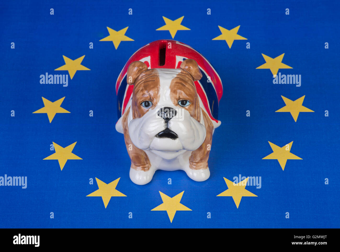 British Bulldog se trouve dans les étoiles symbolisant la campagne ou rester piégé Banque D'Images