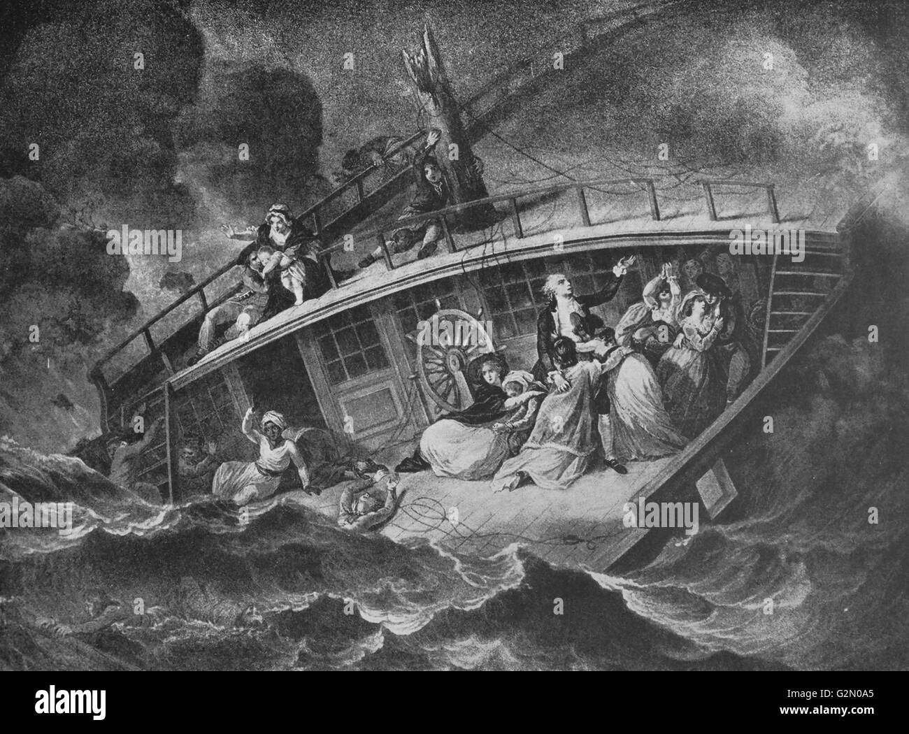 Le Halswell était une compagnie des Indes qui a fait naufrage le 6 janvier 1786 au début d'un voyage de Londres à Madras. Elle a perdu sa mâture dans une violente tempête dans la Manche, et a été conduit sur les rochers en dessous d'une falaise sur l'île de Purbeck dans le Dorset, en Angleterre. Banque D'Images