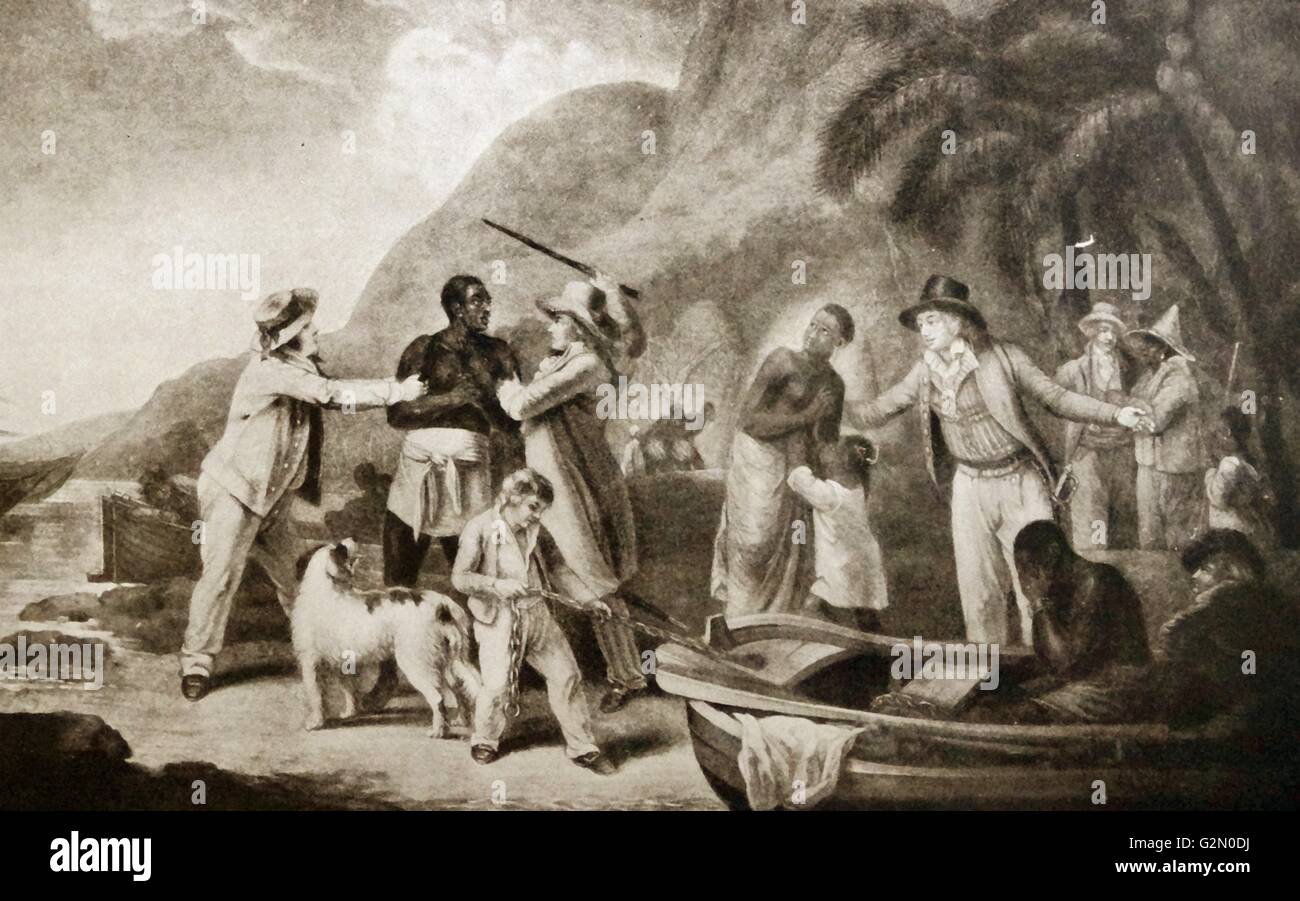 Le commerce des esclaves 1815 par George Morland peintre anglais né en 1763 et mort 1804 Banque D'Images