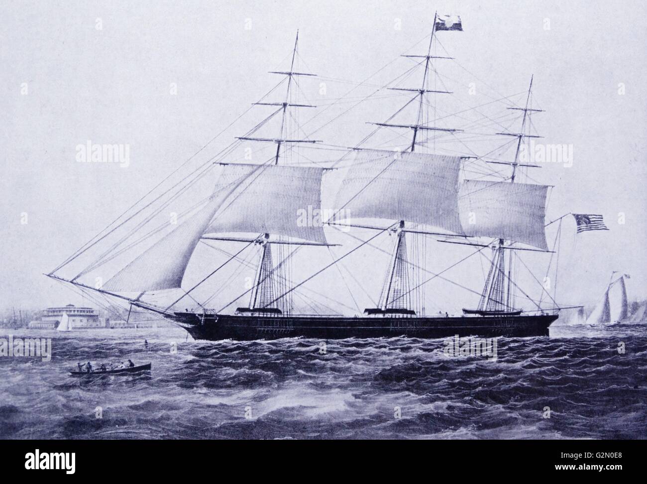 USS Nightingale (1851) était à l'origine le plateau clipper et navire négrier Nightingale, lancé en 1851. Elle a été capturée en Afrique en 1861 par l'USS Saratoga, prise comme un prix et acheté par la marine des États-Unis. Banque D'Images