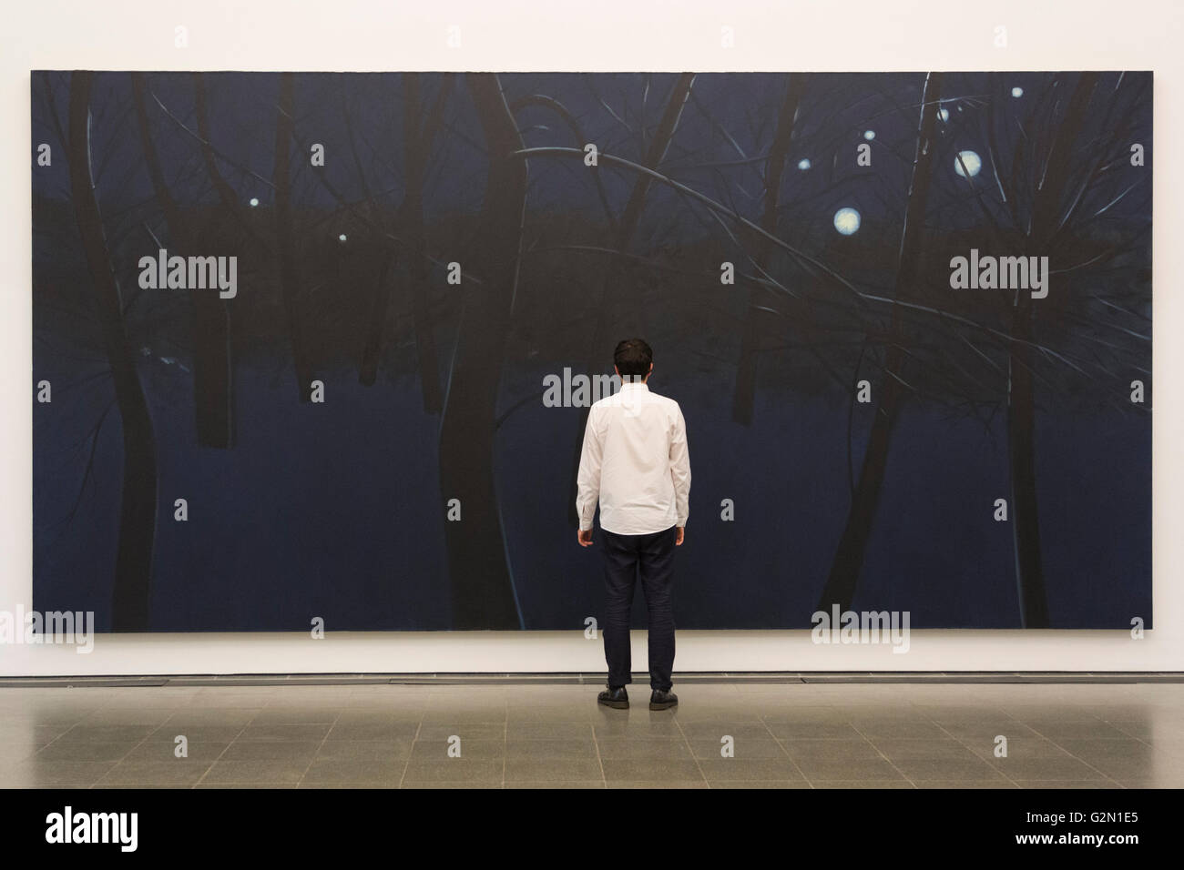 Londres, Royaume-Uni. 1 juin 2016. Paysage de ville, 1995, huile sur toile. Aperçu rapide de la lumière, la nouvelle exposition du peintre américain Alex Katz à la Serpentine Gallery. L'exposition est présentée du 2 juin au 11 septembre 2016. Banque D'Images