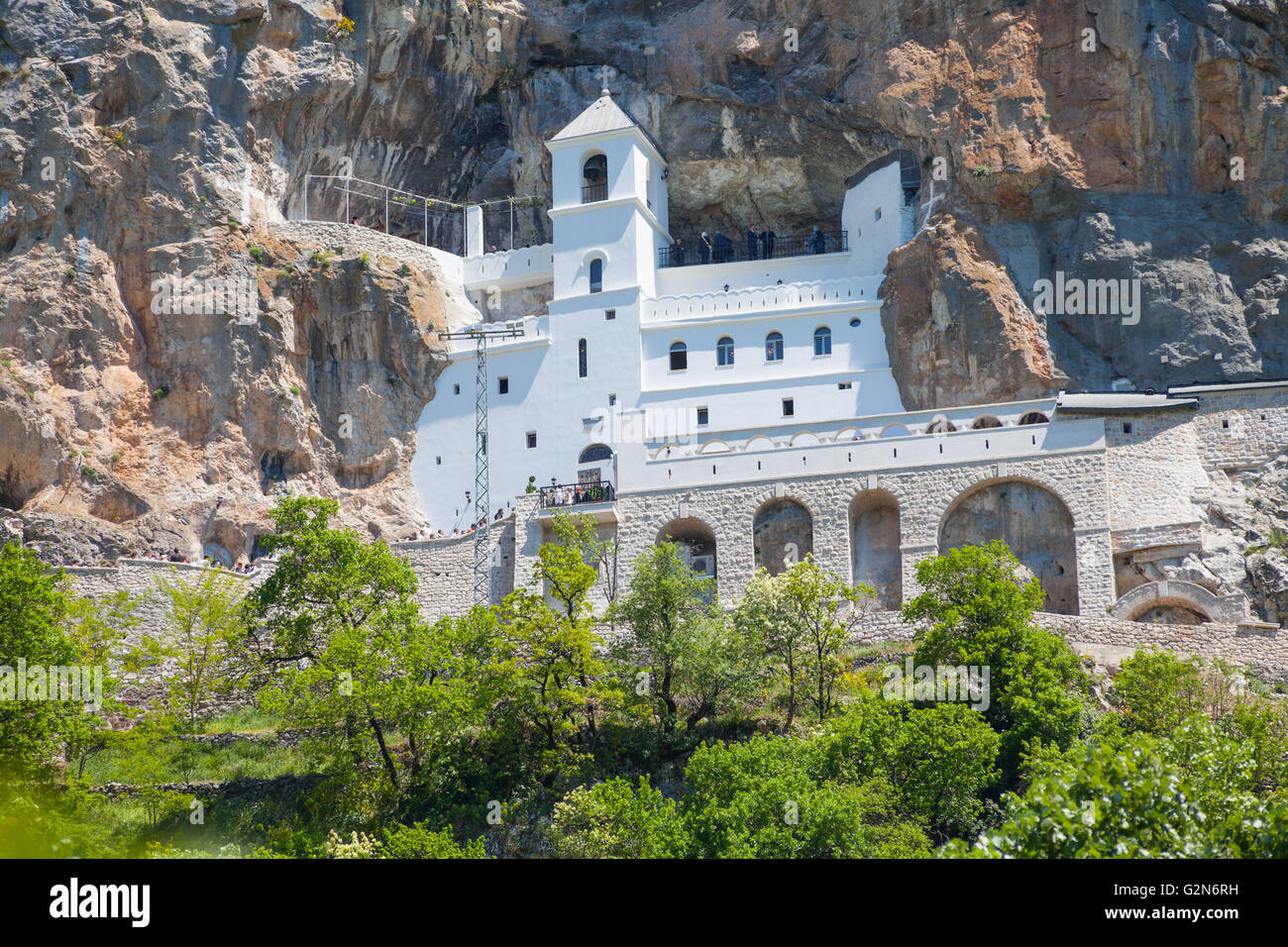 Ostrog monastère est un monastère de l'Église orthodoxe serbe au Monténégro. Banque D'Images