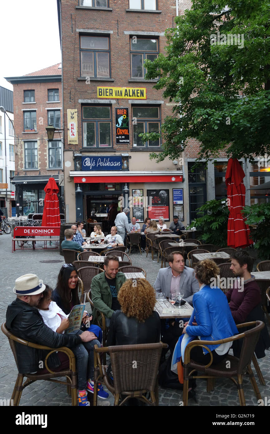 Manger et sortir à Anvers, Belgique Banque D'Images