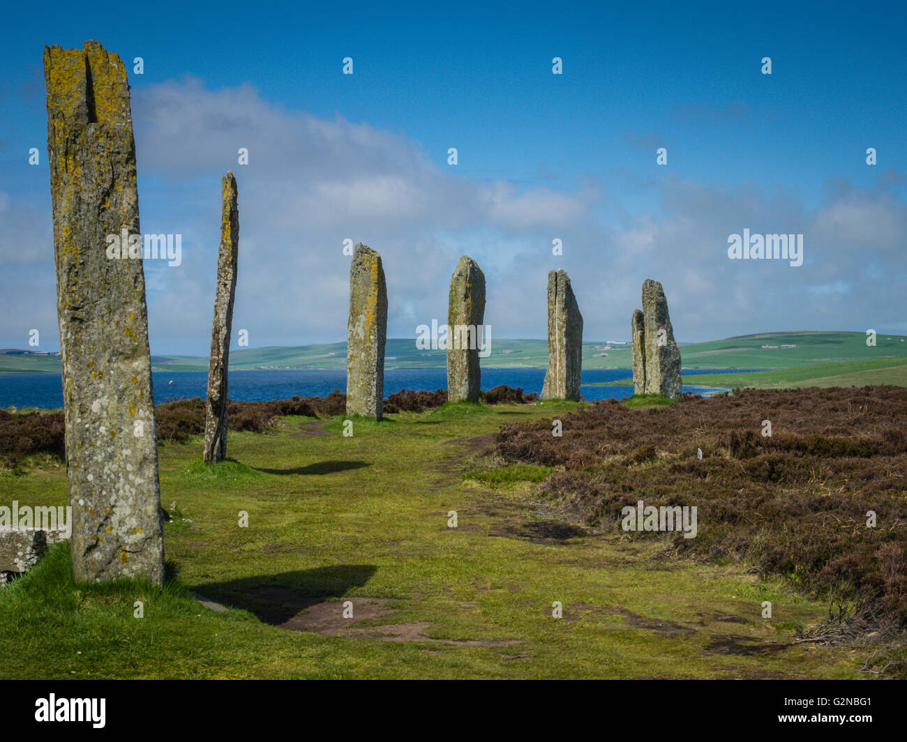 L'anneau de cercle de pierres de Shetlands, Orkney Banque D'Images