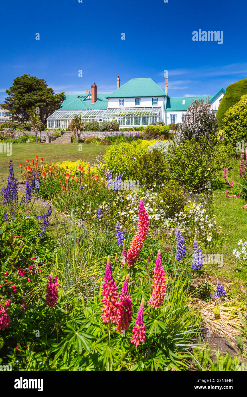 Government House à Stanley, East Falkland, îles Malouines, territoire britannique d'outre-mer. Banque D'Images