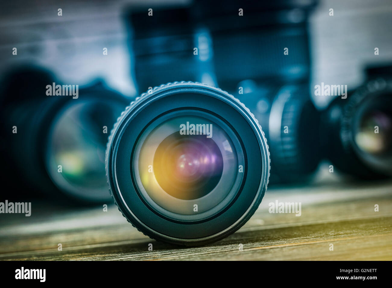 La photographie professionnelle Photographe Matériel Objectif Photo Travail Lentilles - Image Banque D'Images