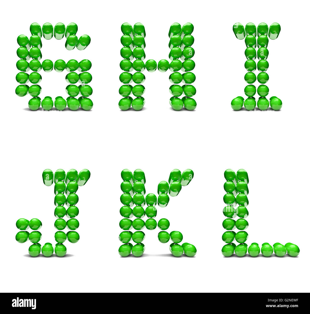 Illustration 3D de l'alphabet dot matrix Banque D'Images