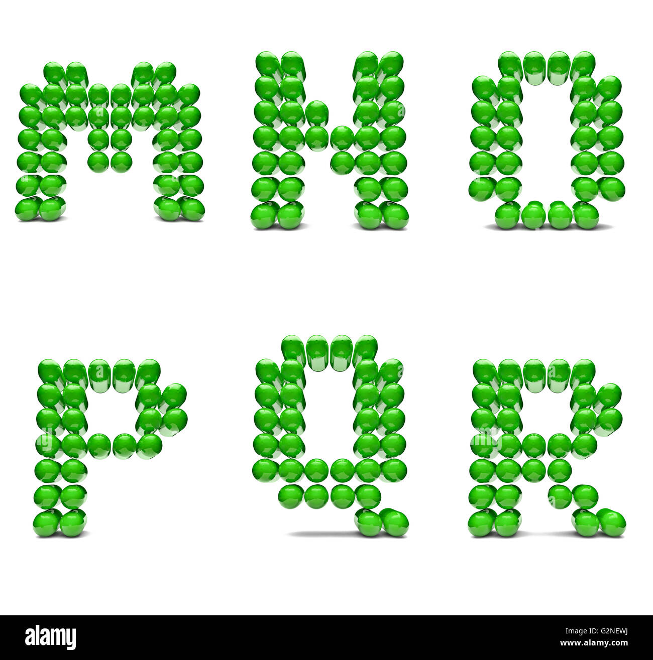 Illustration 3D de l'alphabet dot matrix Banque D'Images