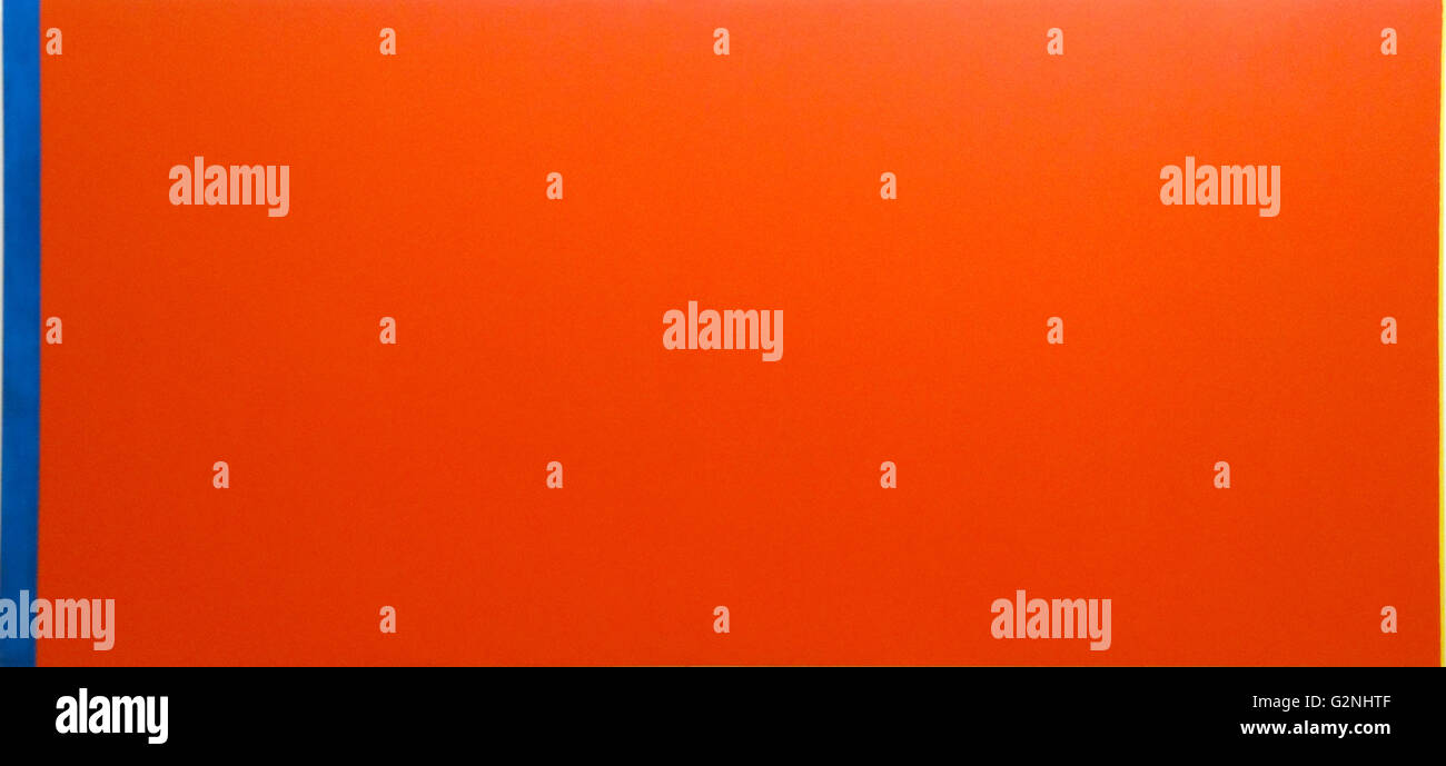 Qui a peur du rouge, jaune et bleu III par Barnett Newman (1905-1970). Huile sur toile. Barnett Newman était un artiste américain. Il est considéré comme l'une des principales figures de l'expressionnisme abstrait et l'un des plus grands peintres de la zone de couleur. Banque D'Images
