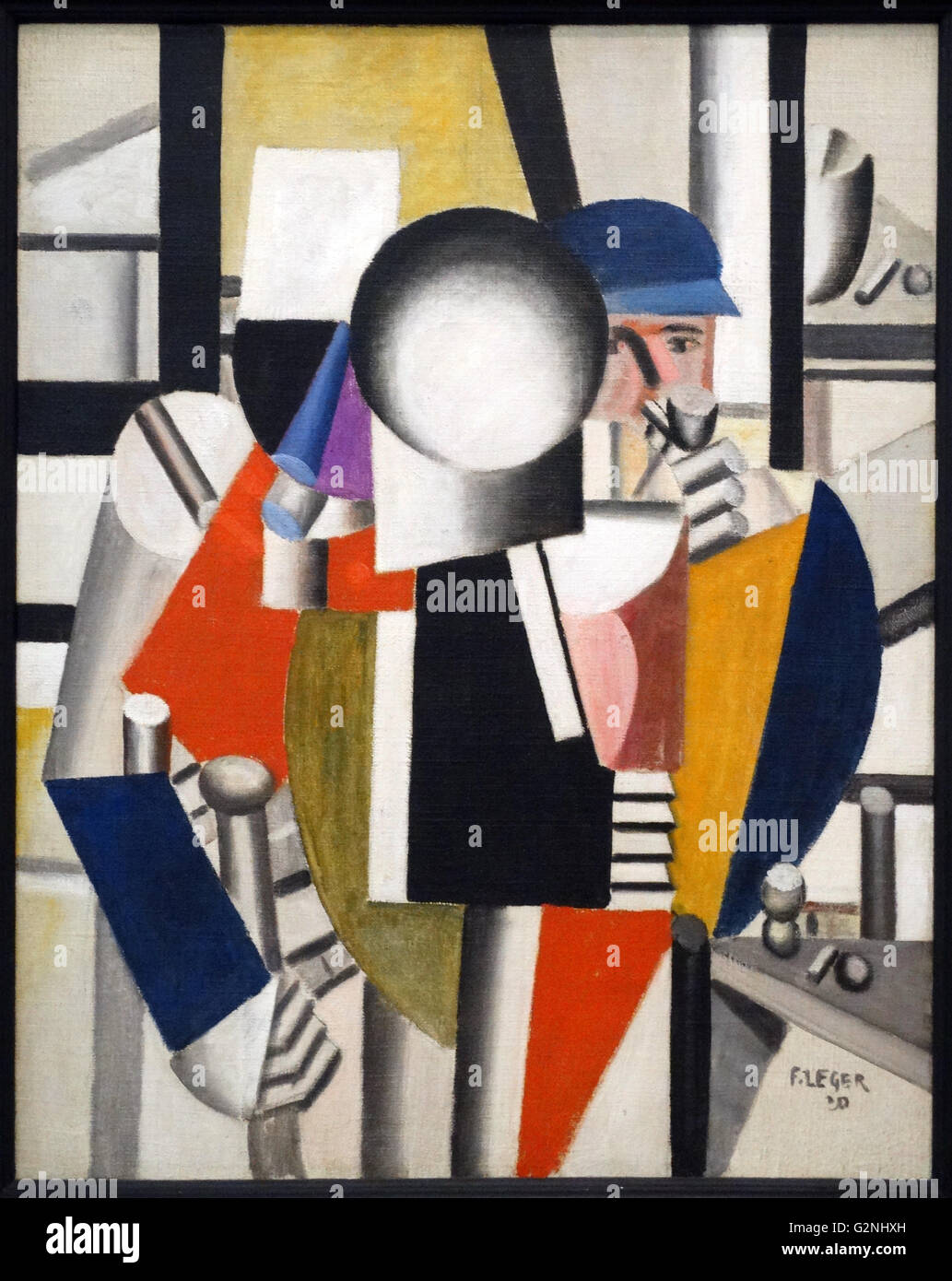 Les trois camarades (huile sur toile) par Fernand LEGER, un peintre, sculpteur et cinéaste. Dans ses premières années, il a créé une forme personnelle du cubisme qu'il a modifié progressivement dans un style populiste, plus figuratives. Banque D'Images