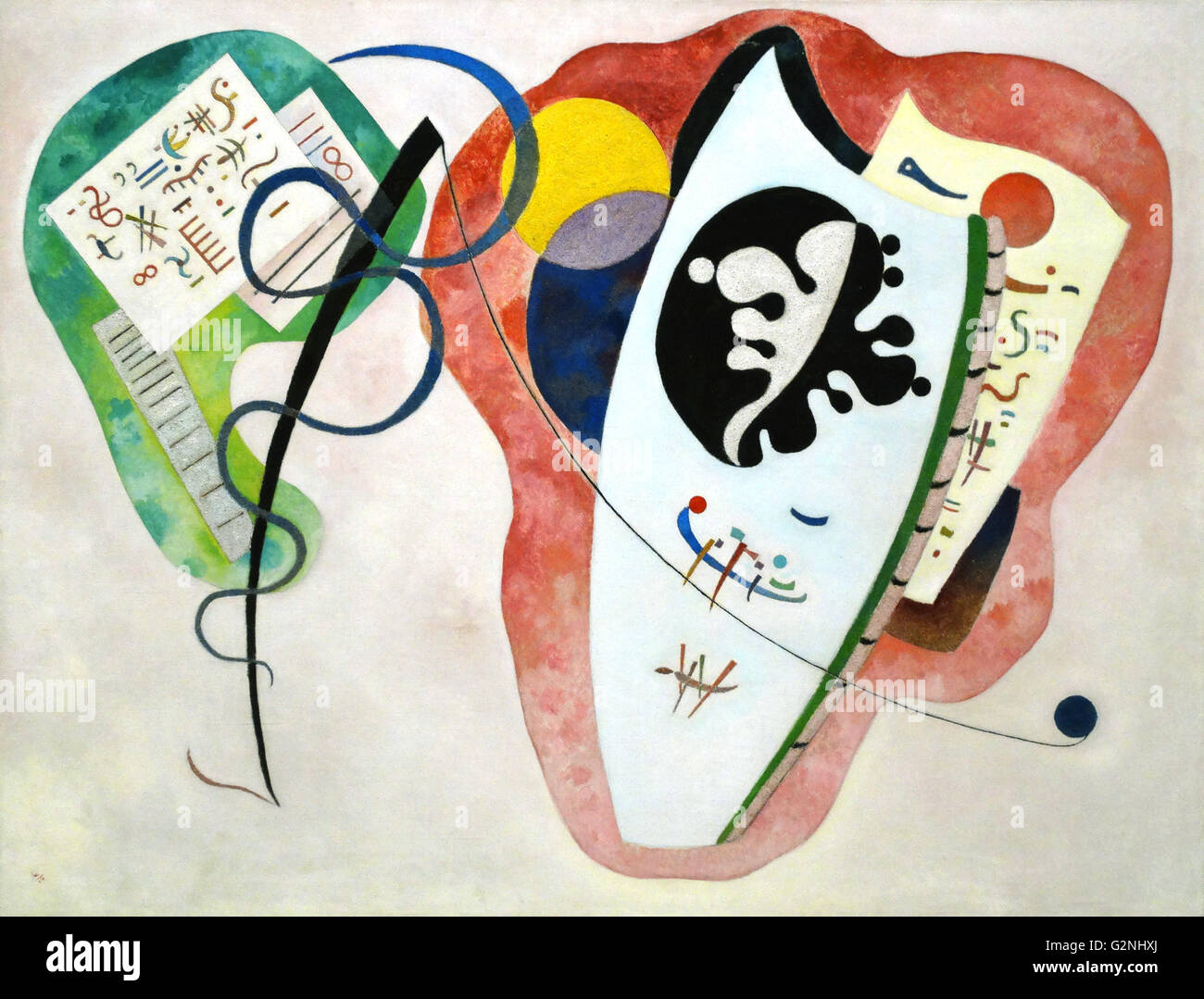 Deux environs par Vassily Kandinsky (1866-1944) un peintre et théoricien de l'art russe. Il est crédité de la première peinture œuvres purement abstrait. Banque D'Images