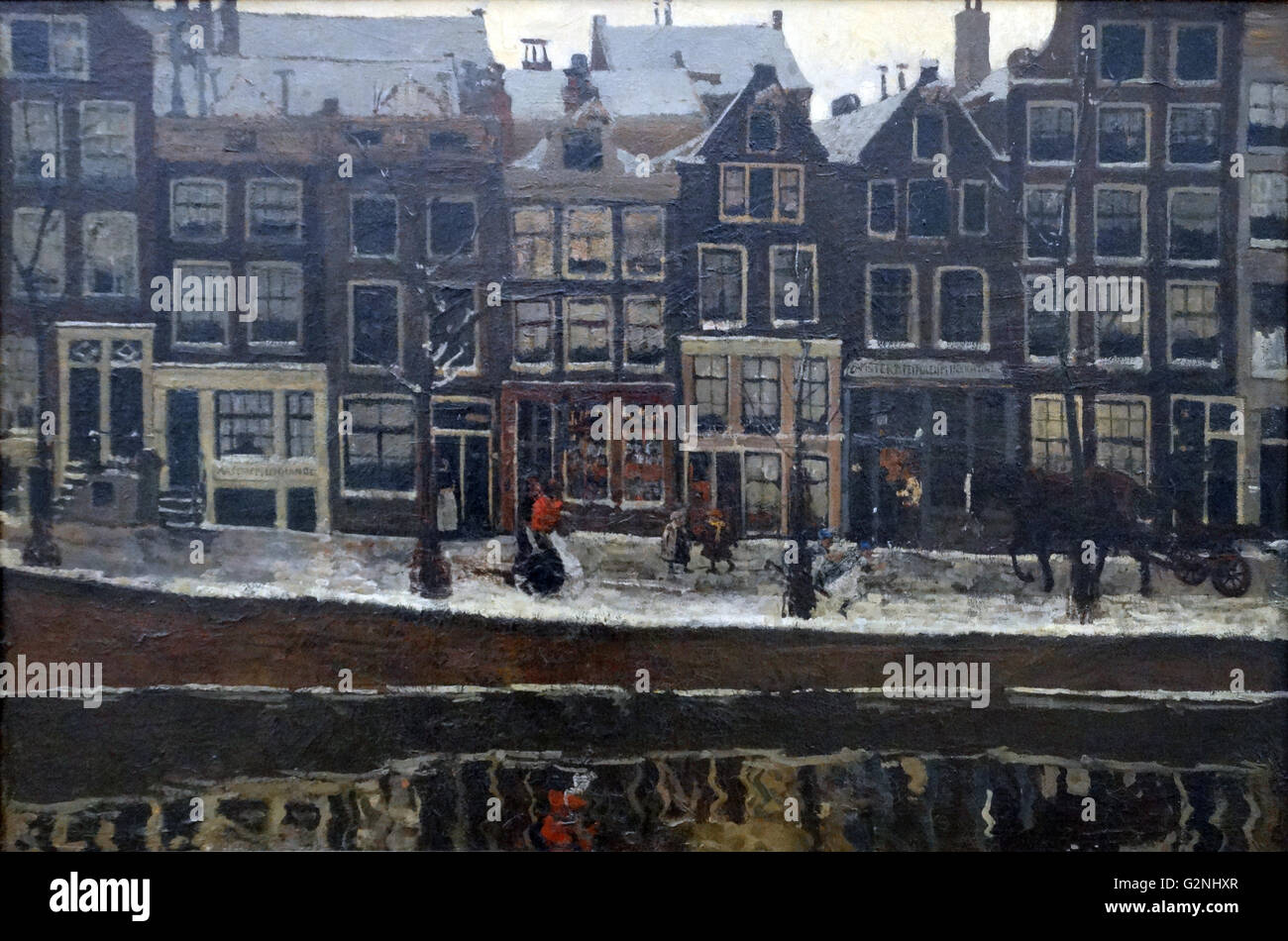 Lauriegracht, Amsterdam par George Hendrik Breitner (1857-1923) était un peintre et photographe. Une figure importante de l'Impressionnisme d'Amsterdam, il est noté en particulier pour ses peintures de scènes de rue et des ports dans un style réaliste. Banque D'Images