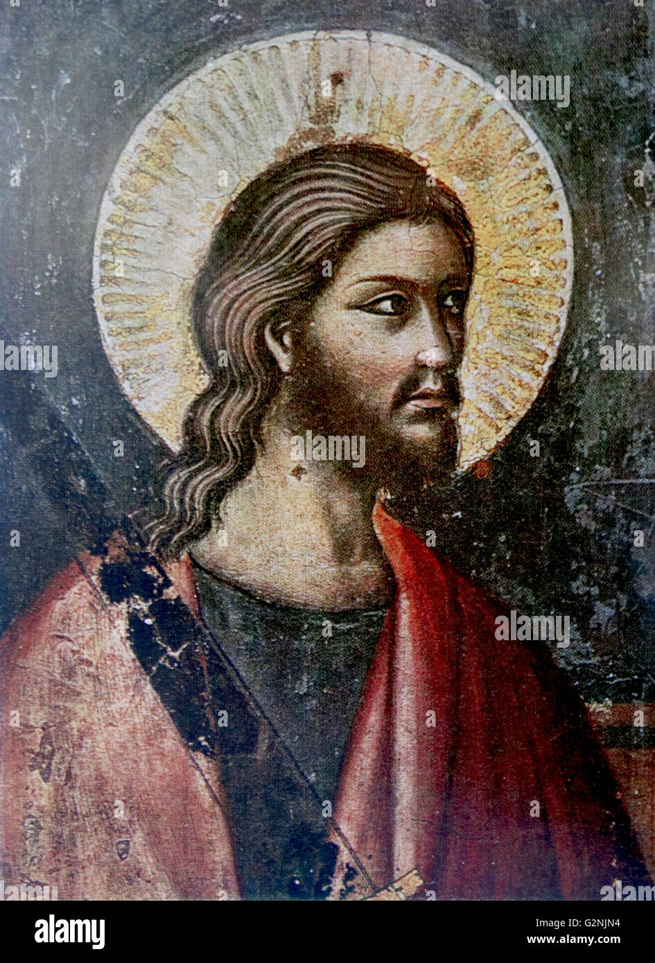 Fresque du St James à la Sta Cecilia à Rome. En date du 13e siècle Banque D'Images