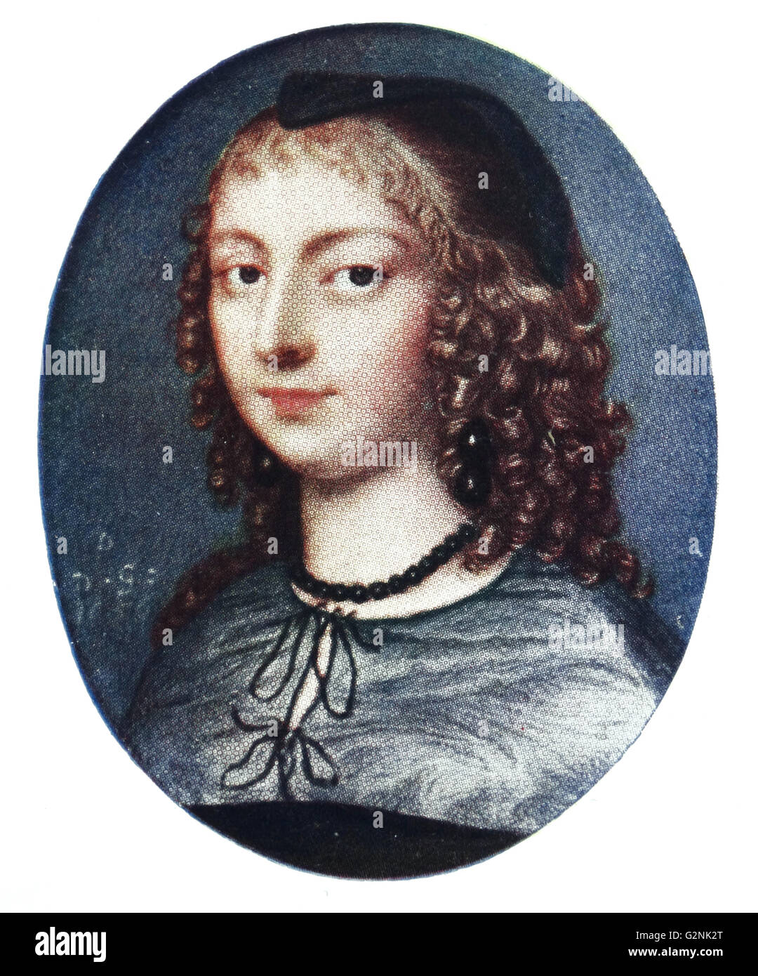 Rachel Fane, comtesse de baignoire et plus tard de Middlesex (1612-1680). Il y a un monument situé dans le sud de l'allée du chœur la Yarnscombe en marbre blanc qui commémore la vie de Lady Rachel Fane, comtesse de baignoire. Par David Des Granges (1611-1675), un peintre de miniatures. Banque D'Images