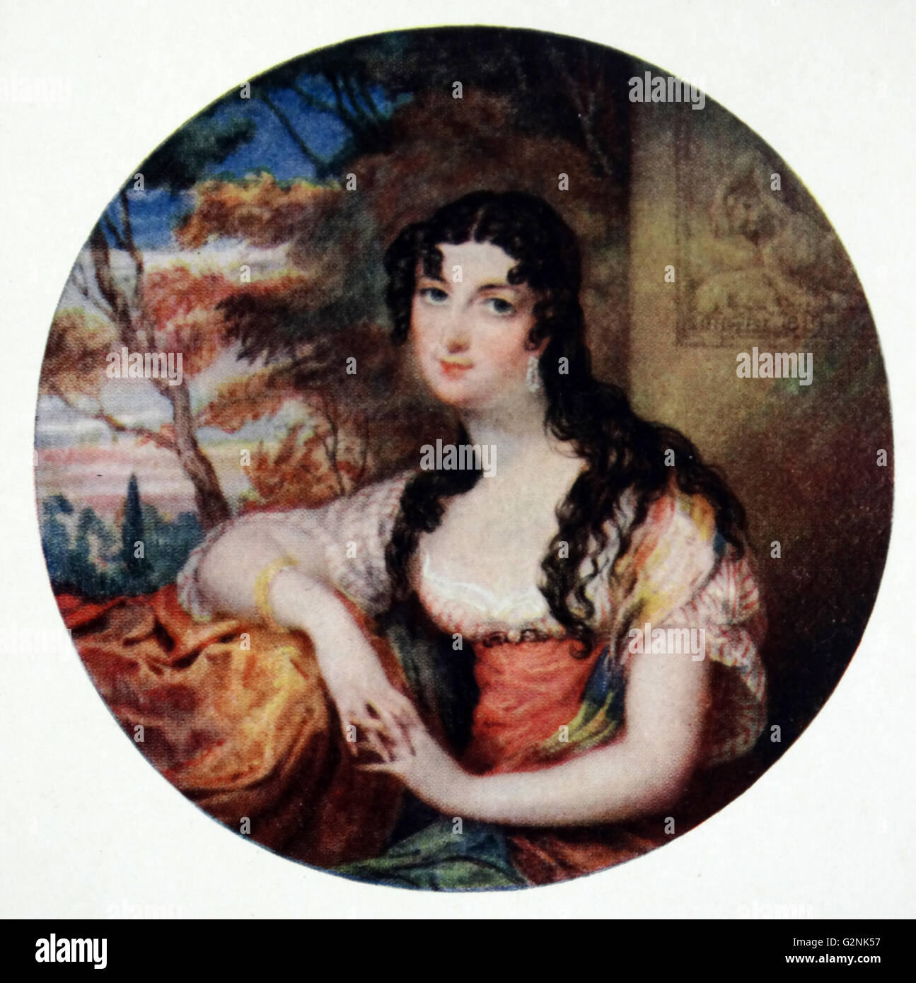 Sarah Villiers, comtesse de Jersey, un aristocrate anglais, la fille aînée de John Fane, 10e comte de Westmoreland et Sarah Anne Enfant, par Lewis Vaslet de Bath (1770-1808) Banque D'Images