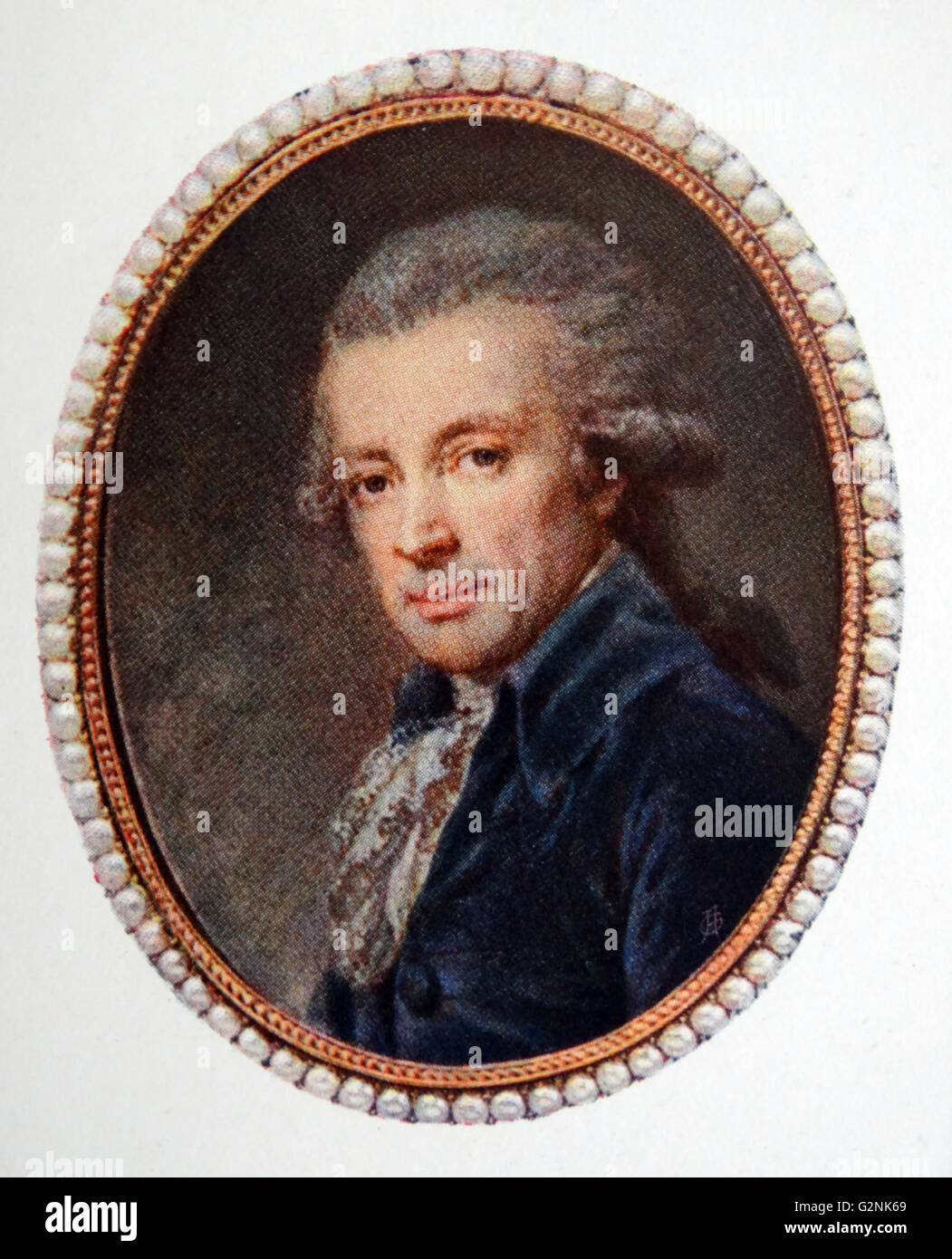 Portrait de Giovanni Battista Lampi (1751-1830), un peintre de portrait et historique Austrian-Italian. Banque D'Images