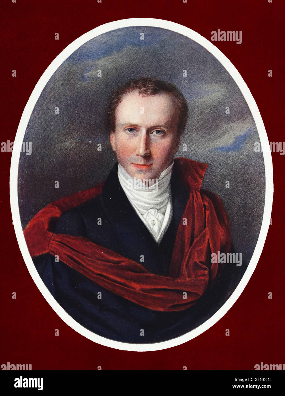 Portrait de l'artiste (1793-1865) par Ferdinand Georg Waldmuller (1793-1865) un peintre et écrivain autrichien. Banque D'Images