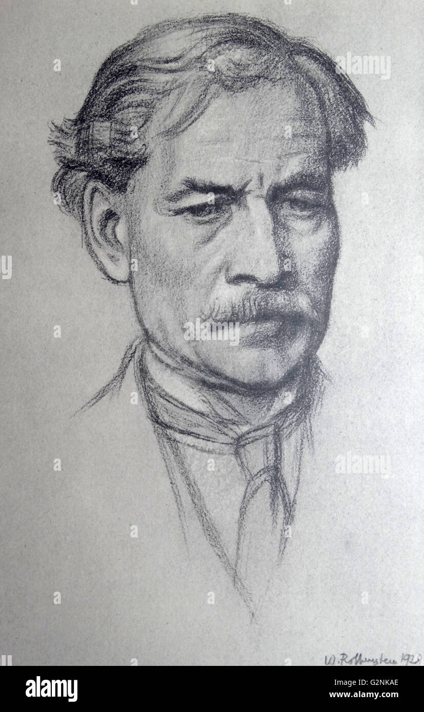 Portrait du très honorable J. Ramsay MacDonald par Sir William Rothenstein. Rothenstein (1872-1945) était un peintre, graveur et dessinateur. Banque D'Images