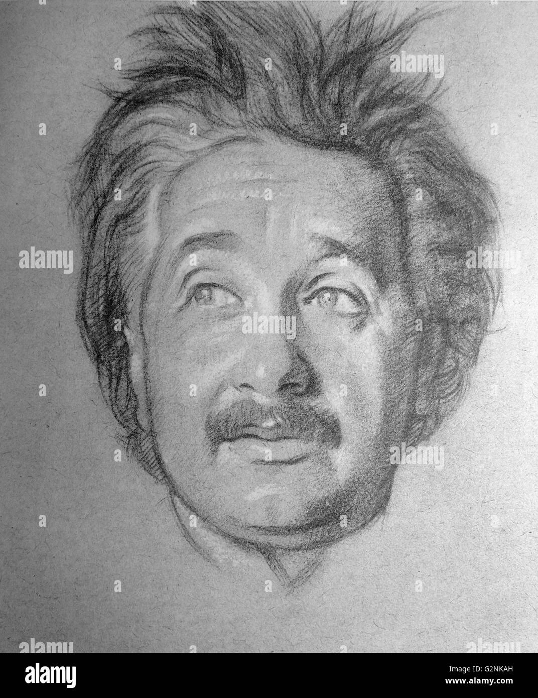 Portrait du professeur Albert Einstein par Sir William Rothenstein. Rothenstein (1872-1945) était un peintre, graveur et dessinateur. Banque D'Images