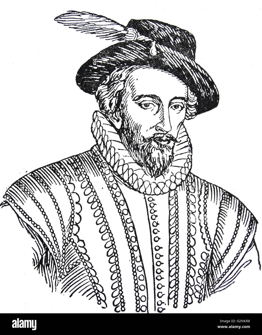 Sir Walter Raleigh (1552-1618), aristocrate anglais, poète, écrivain, militaire et politicien, courtisan, spy et explorer. Banque D'Images