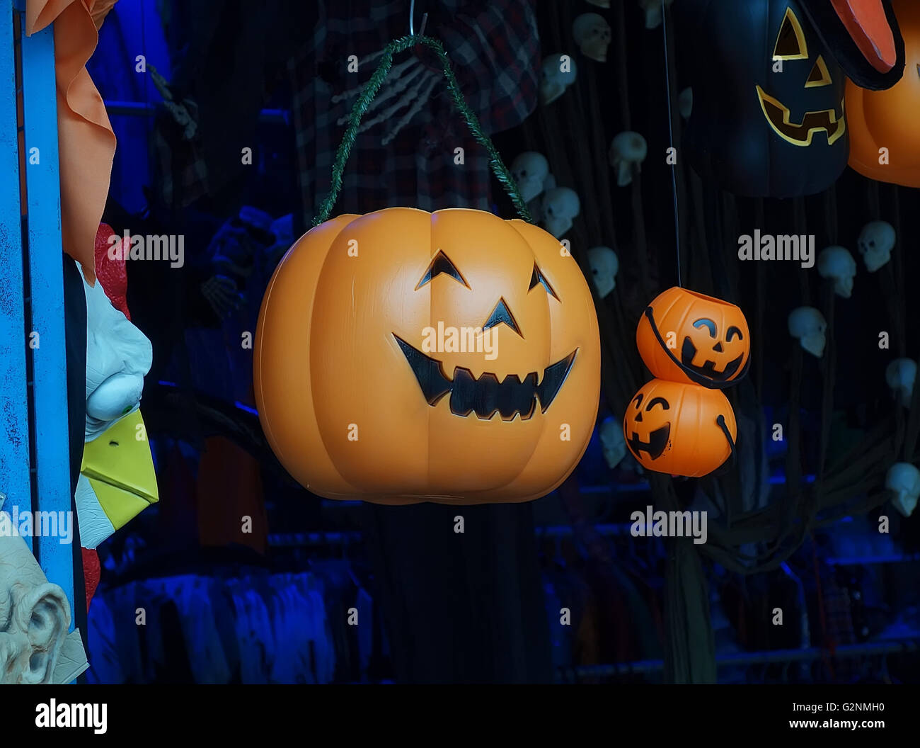 Spooky Halloween Jack o Lantern close up Banque D'Images