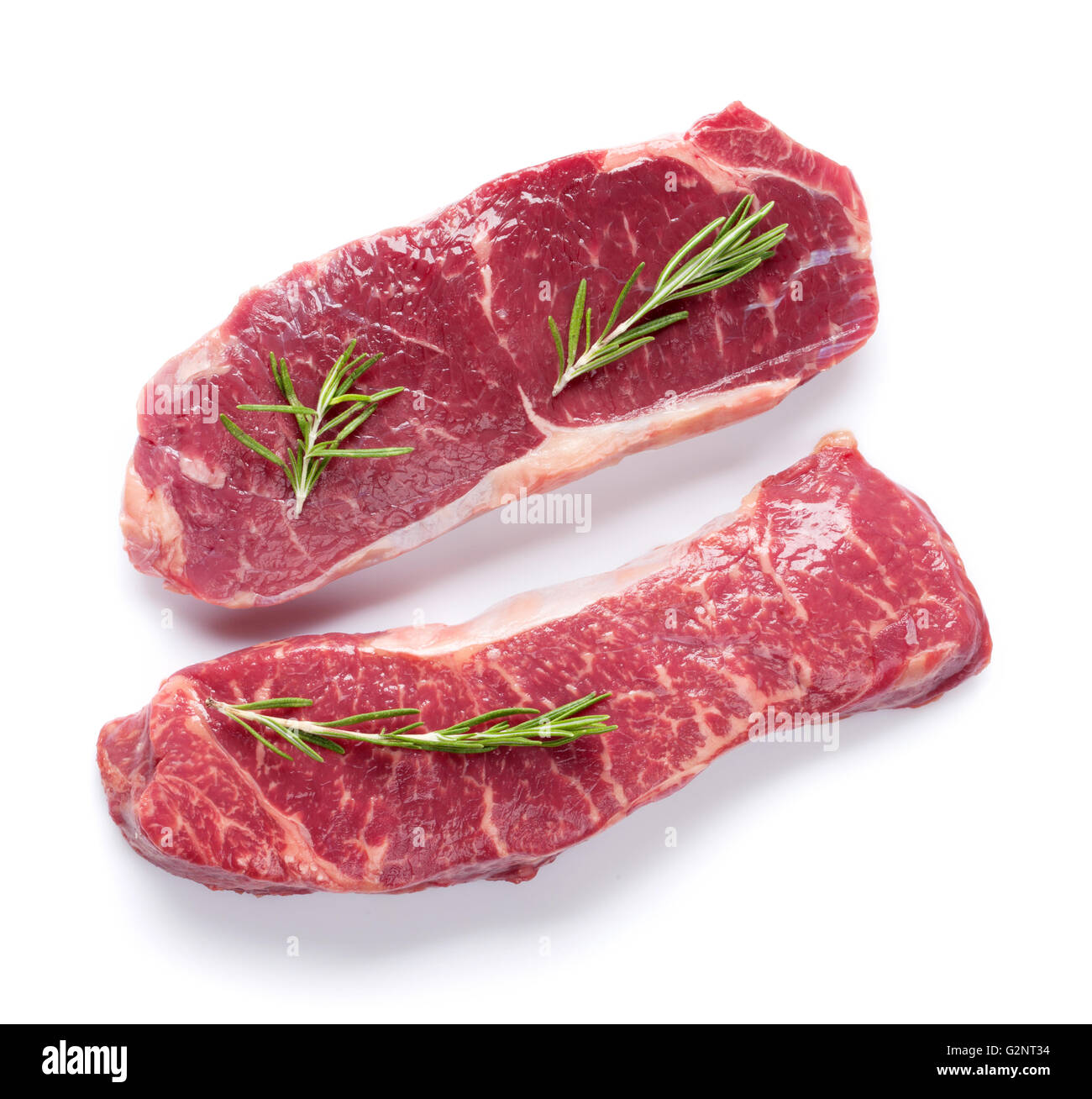 Faux Filet De Boeuf Cru Isole Sur Fond Blanc Photo Stock Alamy