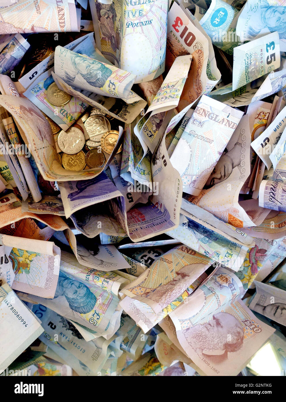 Sterling en billets et pièces de collection, Londres Banque D'Images