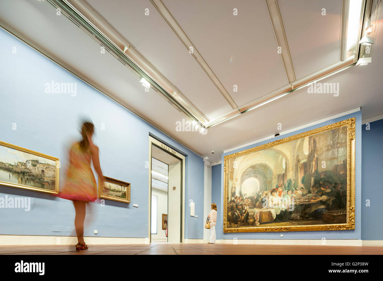 La salle XII, présentant des peintures du 19e siècle, Musée des beaux-arts, Séville, Espagne Banque D'Images