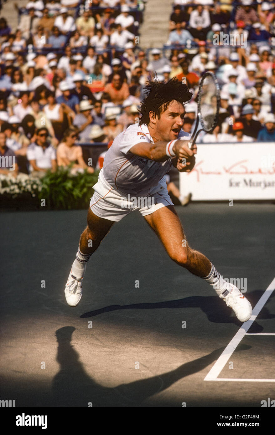 Jimmy Connors en concurrence à l'US Open Tennis Championships 1983 Banque D'Images