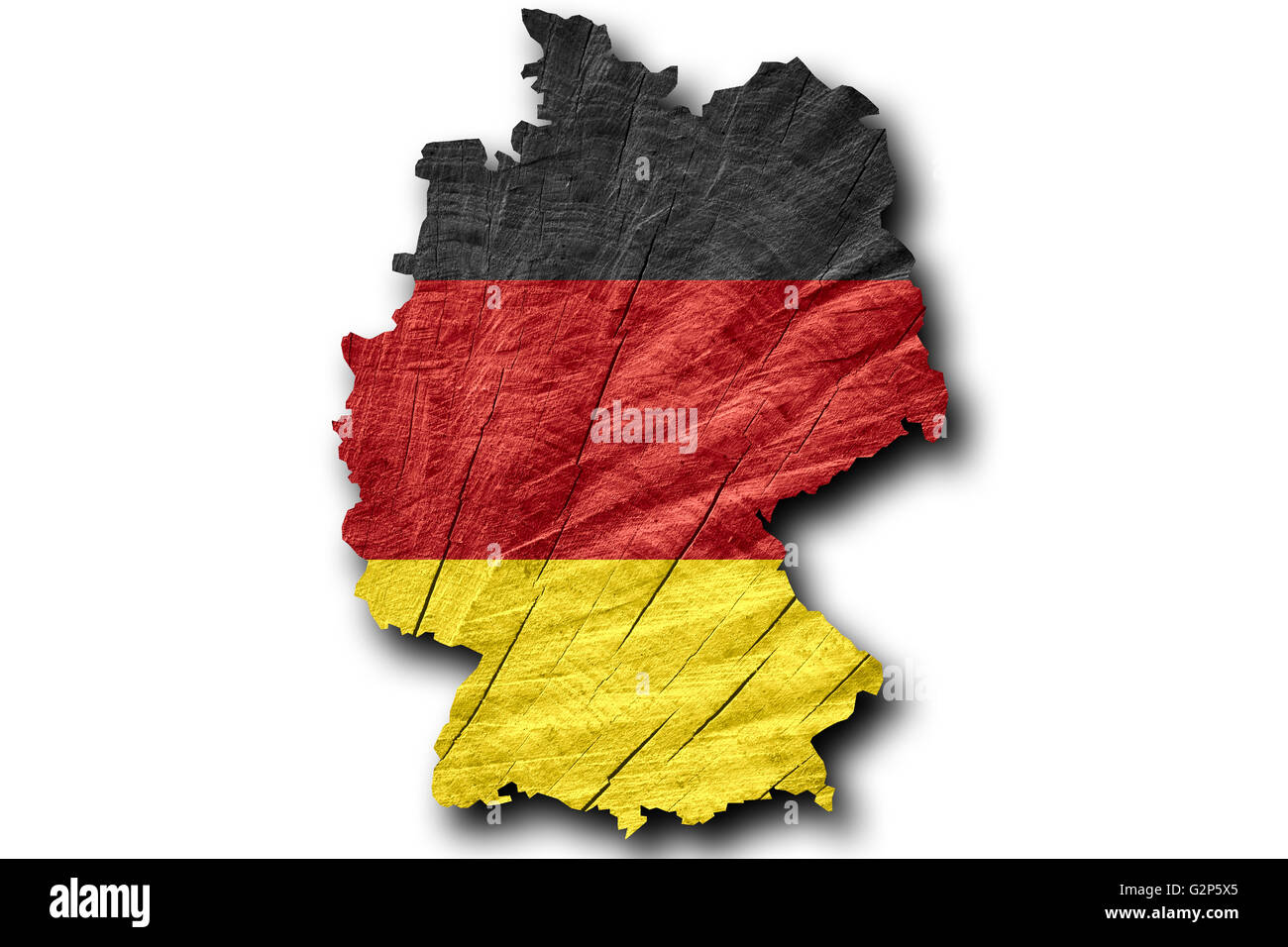 Drapeau de l'Allemagne ou l'allemand Site sur la texture en bois Banque D'Images