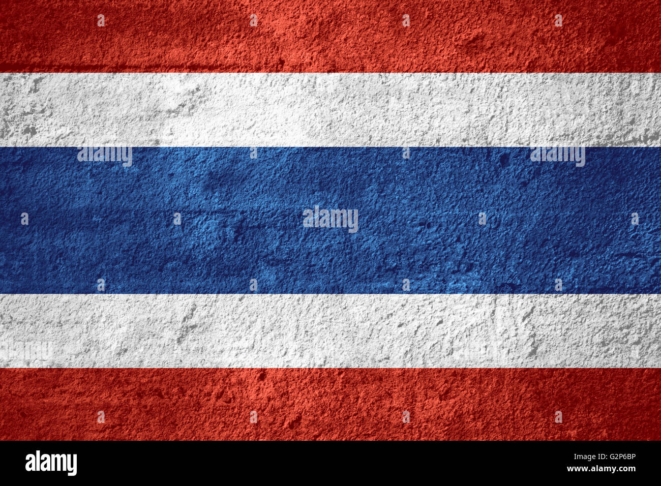 Pavillon de la Thaïlande Thai ou bannière sur texture rugueuse Banque D'Images