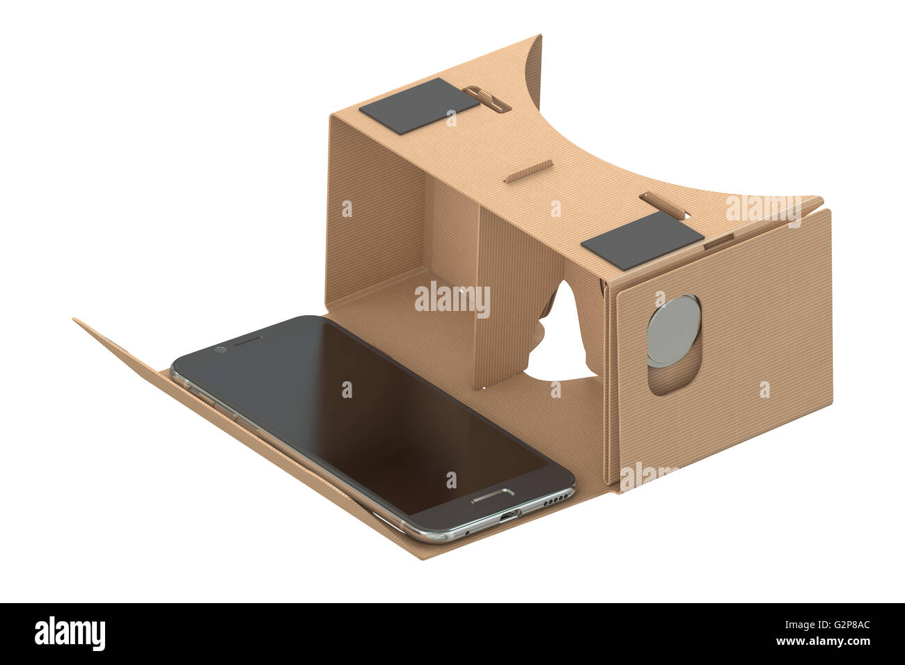 Lunettes de réalité virtuelle en carton, rendu 3D Banque D'Images