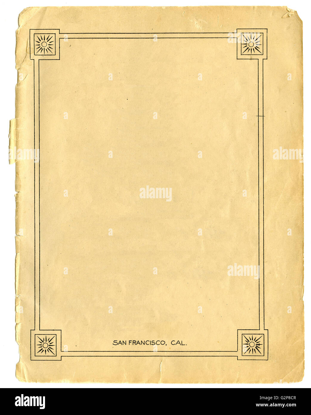 Vintage feuille de papier avec une frontière rempli Banque D'Images