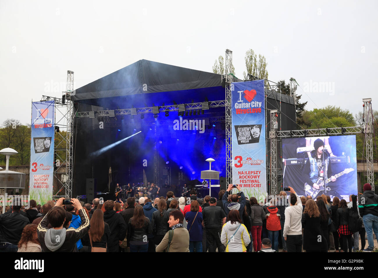 Rockkonzert status quo à Hala Stulecia, Wroclaw, Silésie, Pologne, Europe Banque D'Images