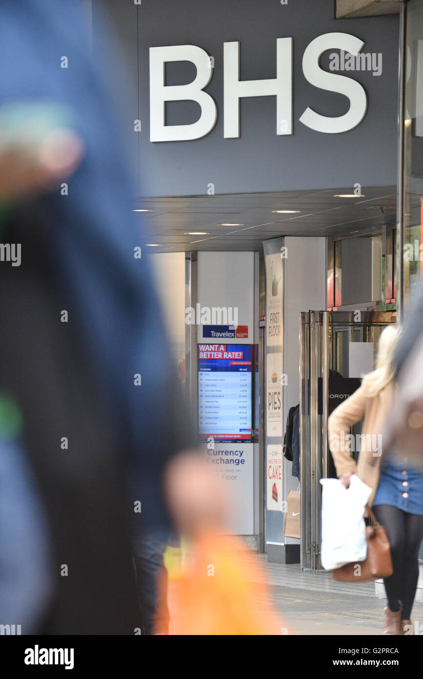 Oxford Street, Londres, Royaume-Uni. 2 juin 2016. BHS flagship sur Oxford Street. Magasins BHS vont commencer à fermer dans les prochaines semaines Banque D'Images