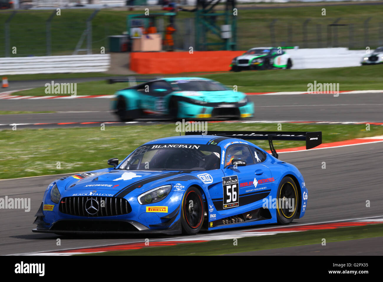 Circuit de Silverstone, Northants, UK. 15 mai, 2016. Course de moto Blancpain Endurance Series. # 56 BLACK FALCON (DEU) MERCEDES BENZ AMG GT3 OLIVER MORLEY (GBR) MIGUEL TORIL (SPA) Maro Engel (DEU) © Plus Sport Action/Alamy Live News Banque D'Images