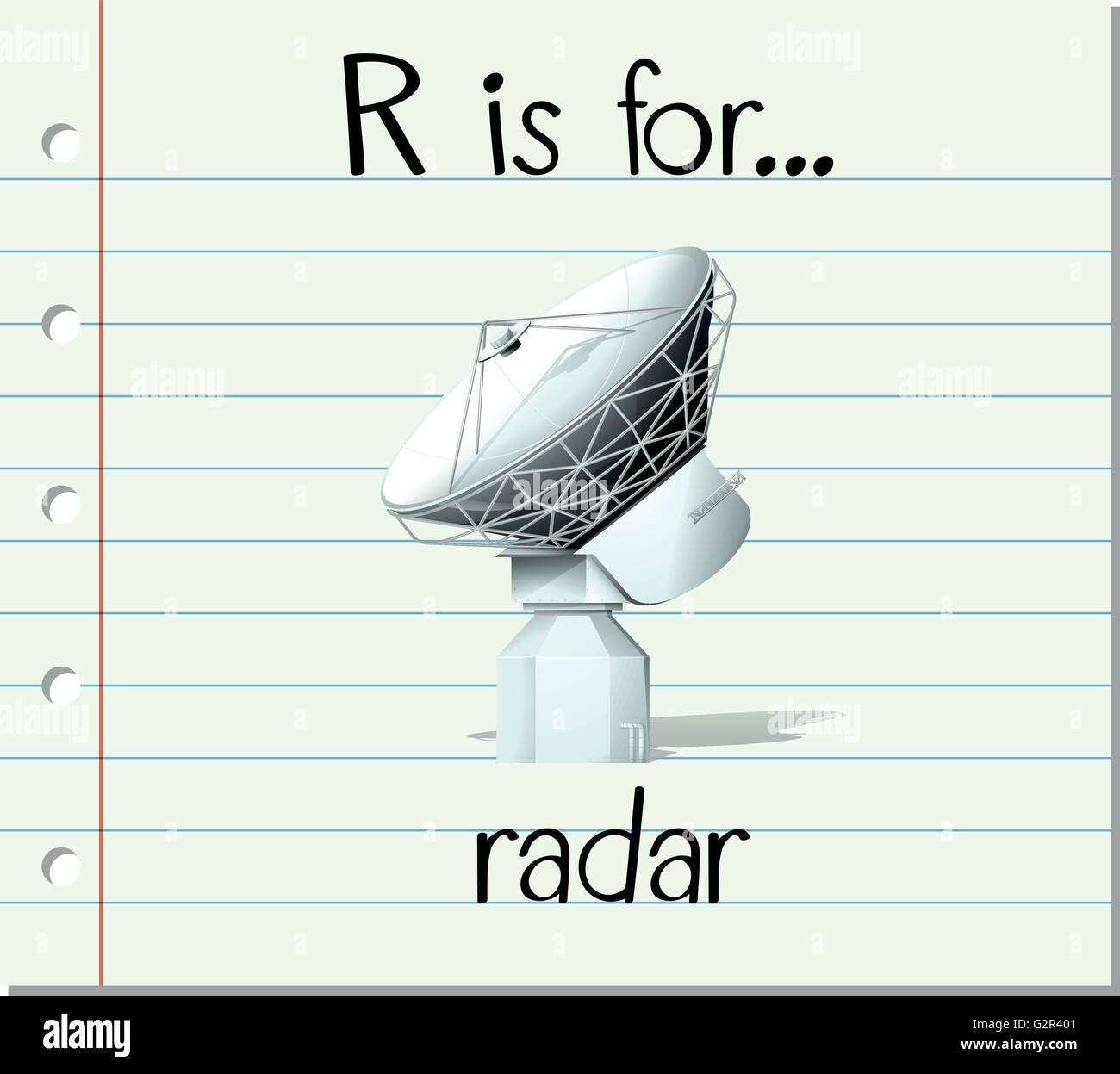 Jeu de lettre R est pour le radar illustration Illustration de Vecteur