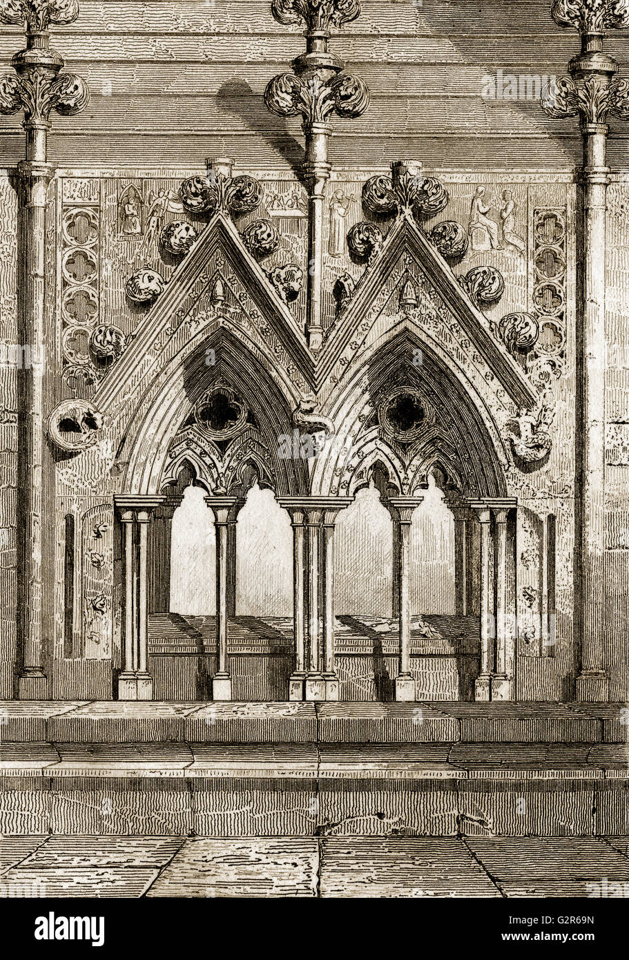 Grave à la cathédrale de Salisbury, ou Cathédrale de l'église de la Bienheureuse Vierge Marie, Salisbury, Angleterre Banque D'Images