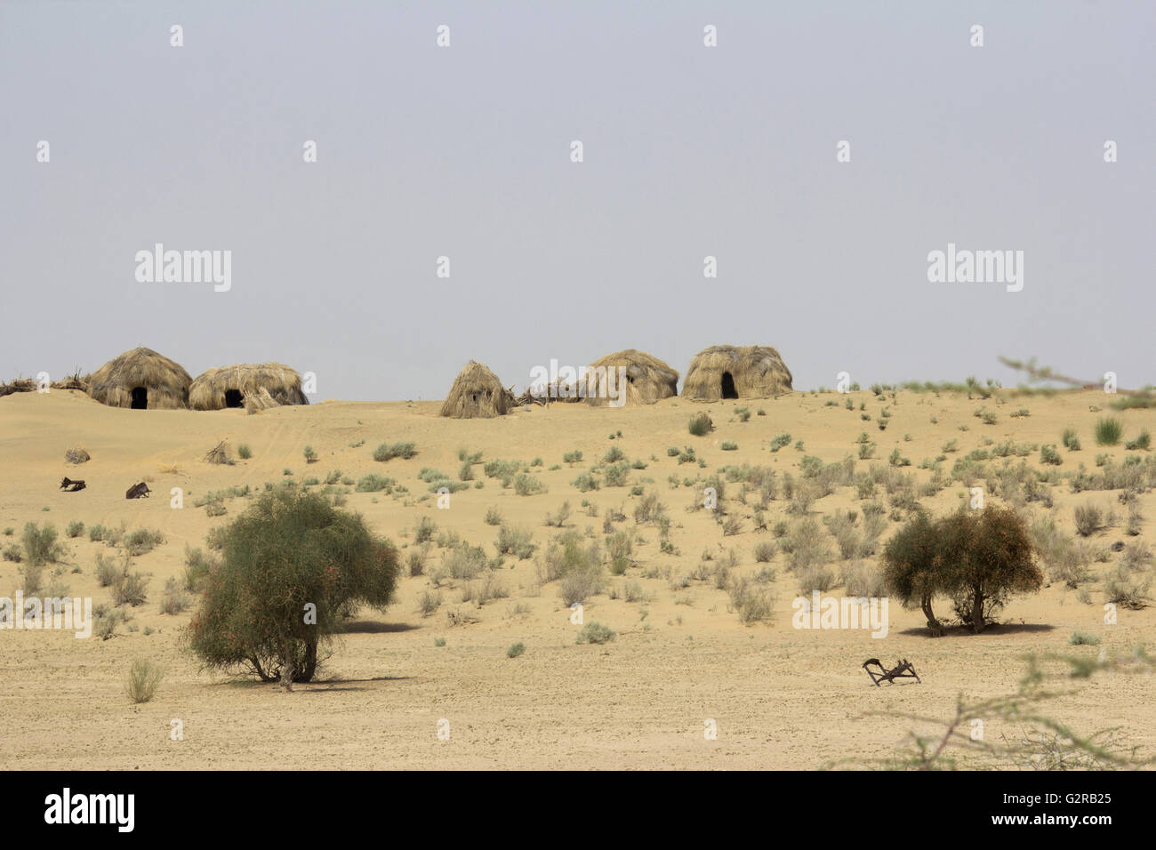 Tannot, dernier village près de frontière, Rajasthan, Inde Banque D'Images