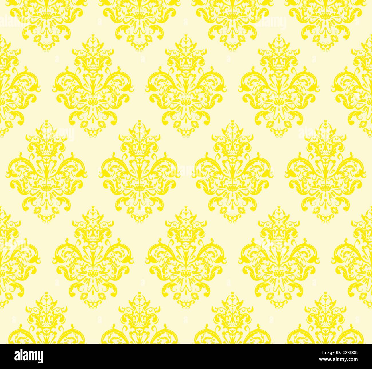 Transparente Jaune Motif vecteur répétant. Design élégant de style baroque de la texture d'arrière-plan Illustration de Vecteur