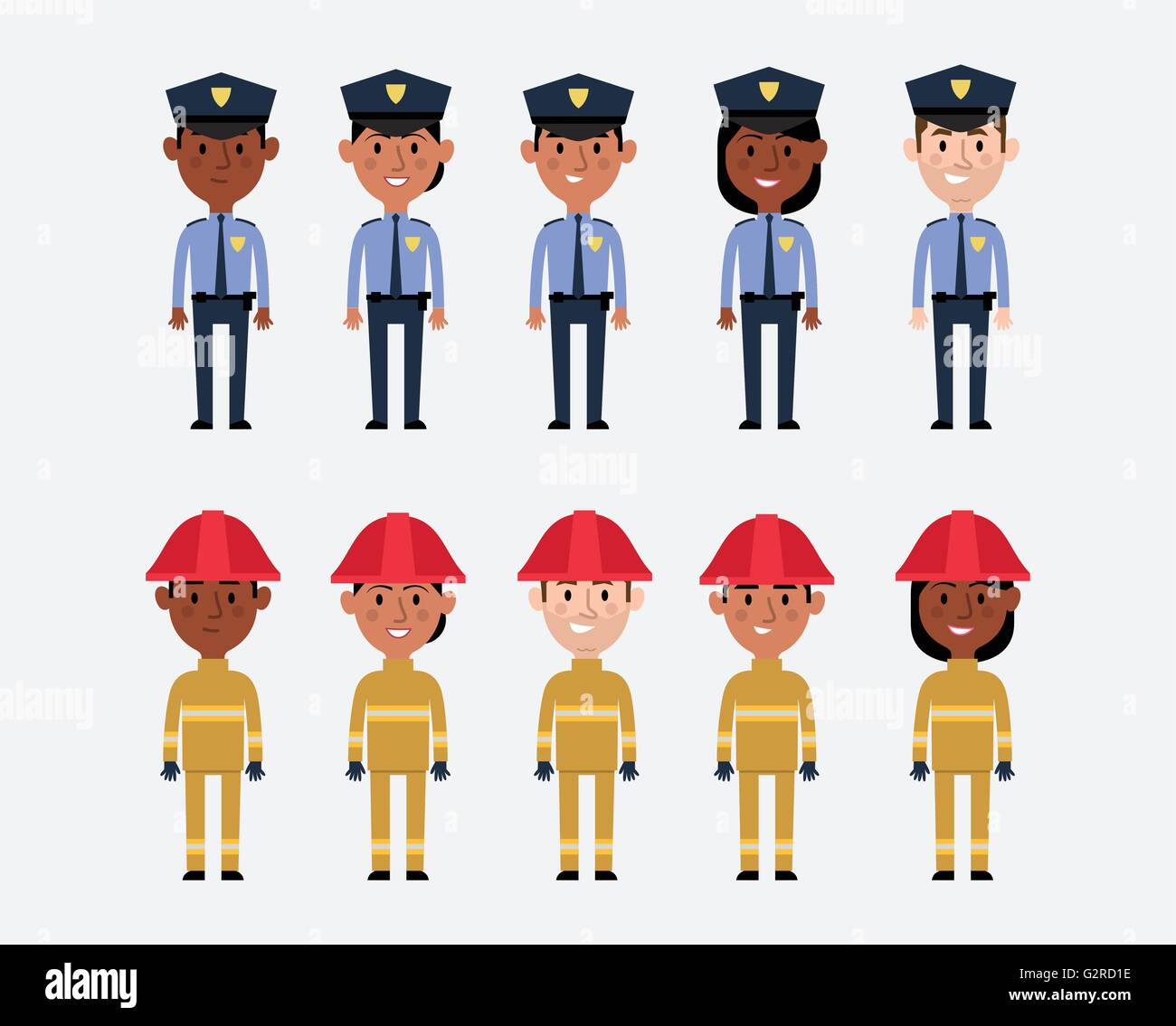 Illustrations de professions dans USA Services de police et d'incendie Illustration de Vecteur