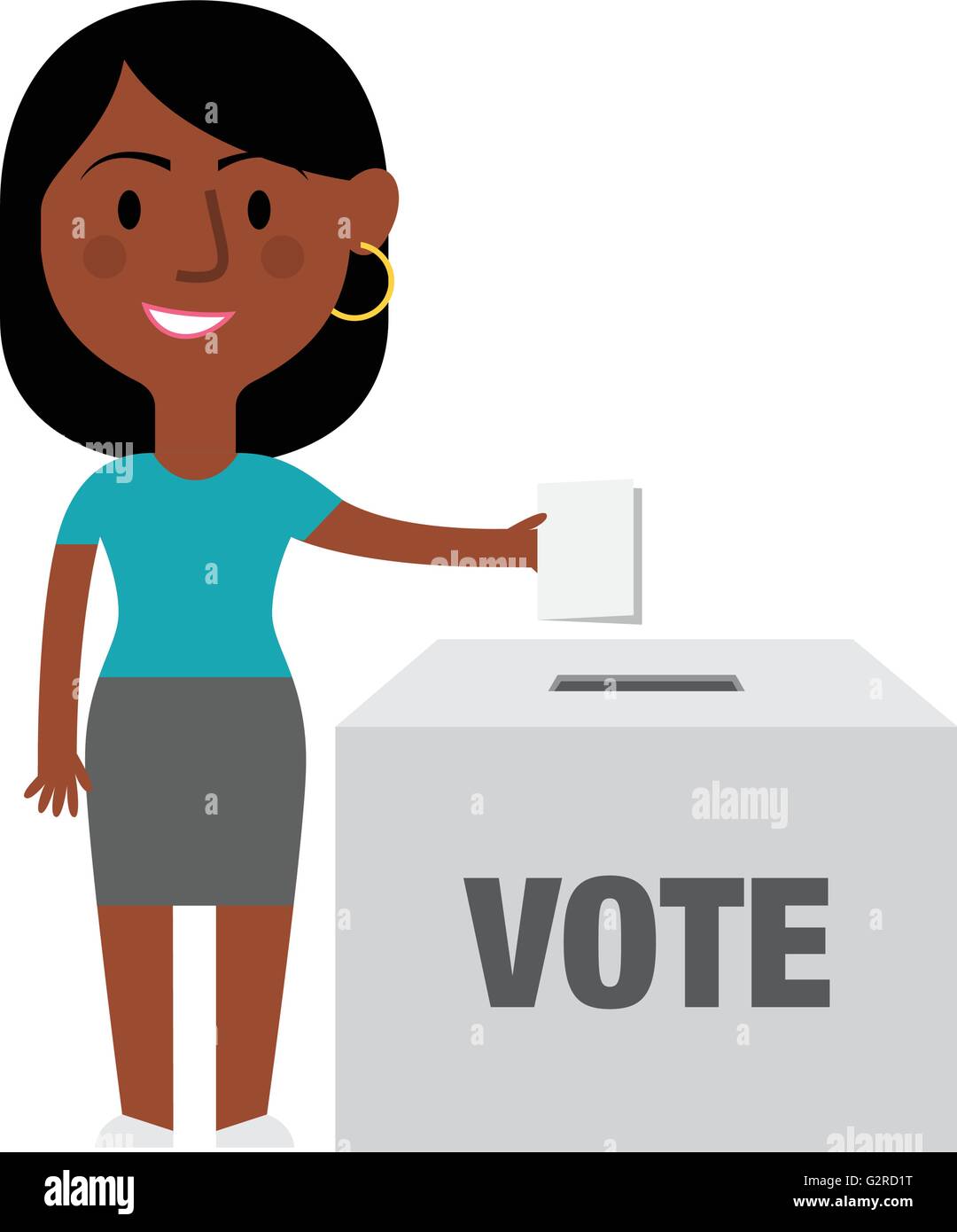 Illustration du personnage féminin de mettre Vote En Urne Illustration de Vecteur