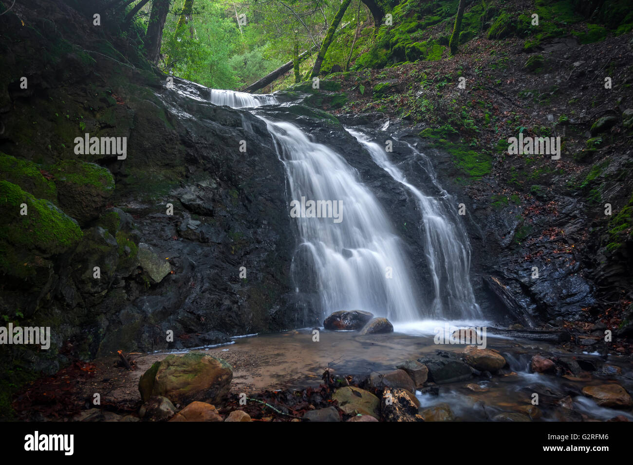 Uvas cascade Canyon park prises après une tempête de pluie de printemps. Banque D'Images