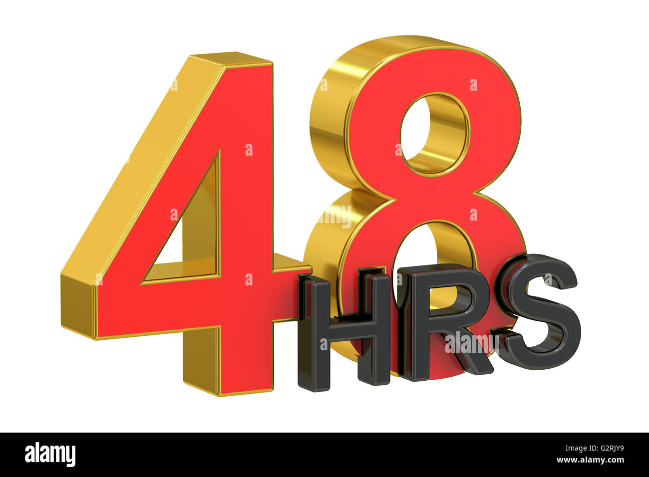 48h concept, rendu 3D isolé sur fond blanc Banque D'Images