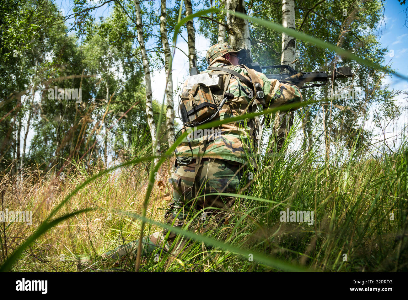 Gardelegen, l'Allemagne, l'infanterie blindée à un Angriffsuebung sur l'Altmark formation militaire Banque D'Images