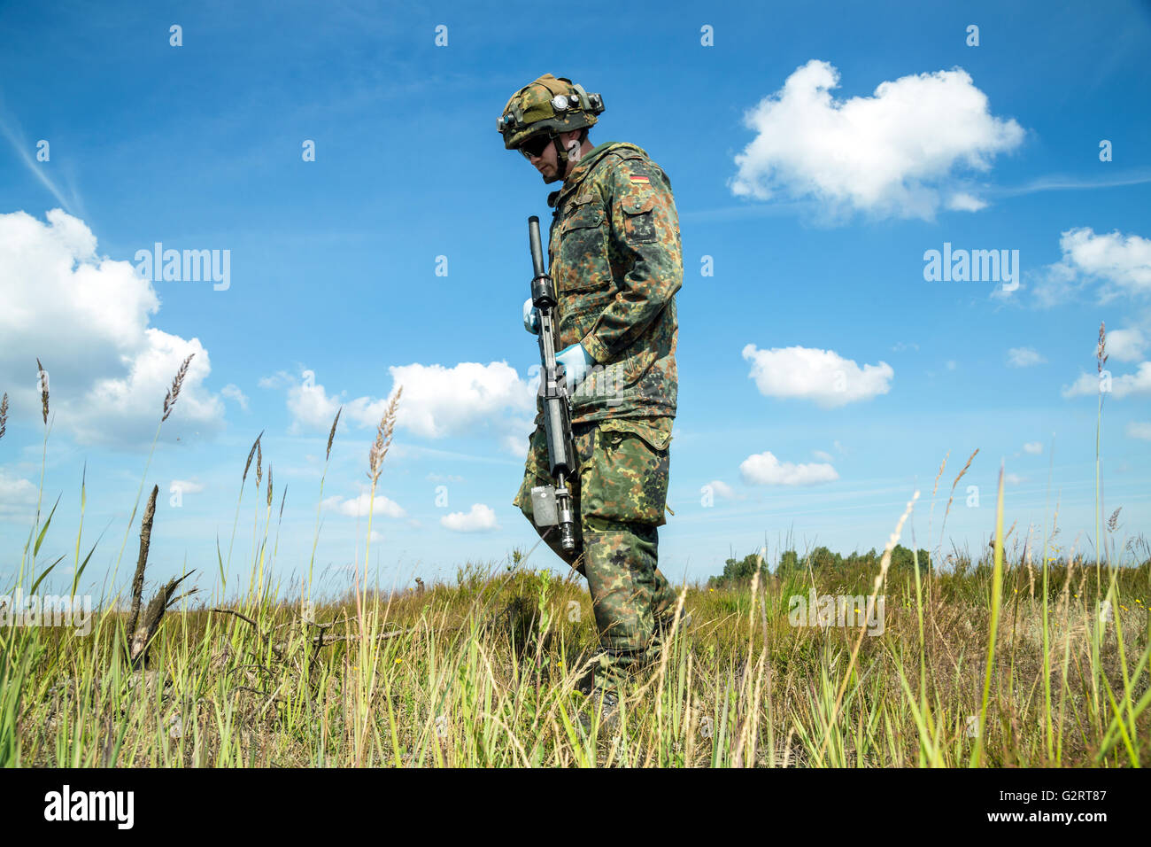 Gardelegen, Allemagne, la formation militaire dans l'Altmark Colbitz-Letzlingen Heath Banque D'Images