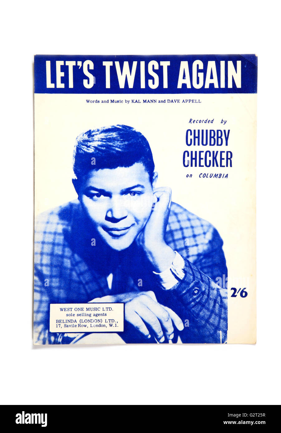 Une feuille de couverture musique Let's Twist Again par Chubby Checker. Banque D'Images