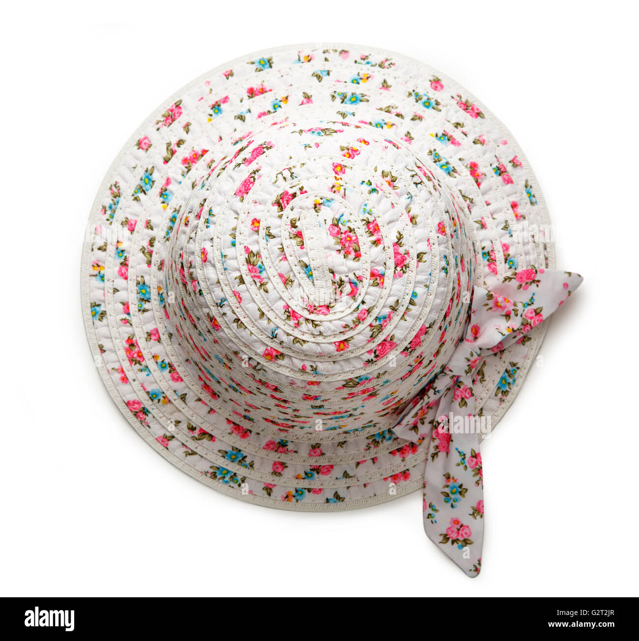 Femme chapeau de soleil avec un arc libre Banque D'Images